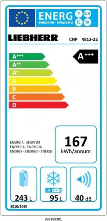 Energie-Label Liebherr Kühl-Gefrierkombination CNP 4813-20 NoFrost A+++ (344 l)