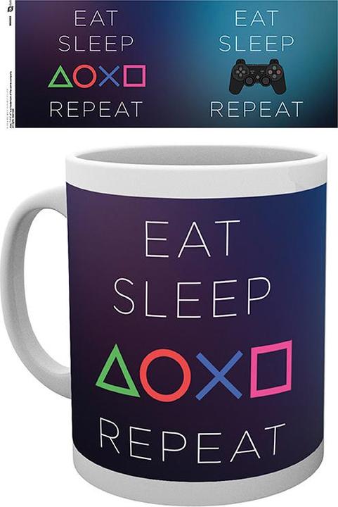 Actual product image Universal Textiles PLAYSTATION - Mug - 320 ml - Eat Sleep Repeat - subli - box x2 (320 ml, 2 x)