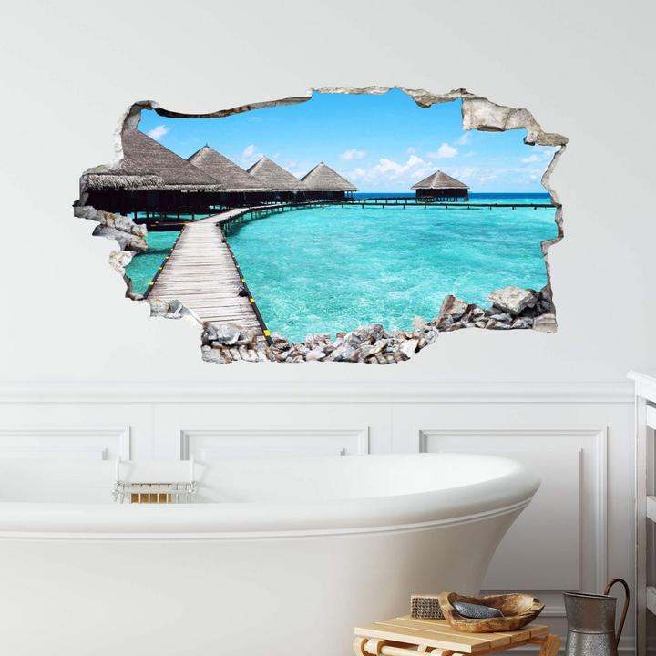 Produktbild Trenddeko 3D Strandhaus Malediven (100 x 61 cm)