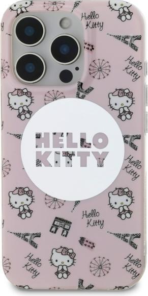 Immagine prodotto Hello Kitty HKHMP16LHAOPP Custodia rigida per iPhone 16 Pro 6,3" różowy/rosa IML All Over Paris Magsafe (Apple iPhone 16 Pro)