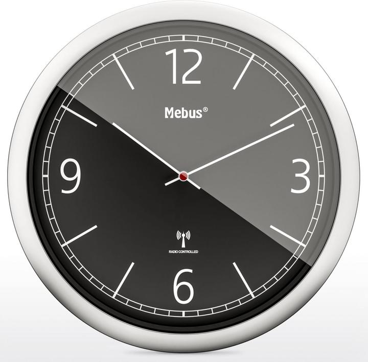 Image du produit Mebus 19813 Horloge murale radiocommandée noir/argent
