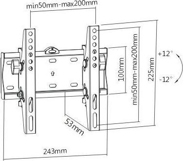 Produktbild Gembird WM-42T-02 TV mount (42") Black (Wand, 42", 30 kg)