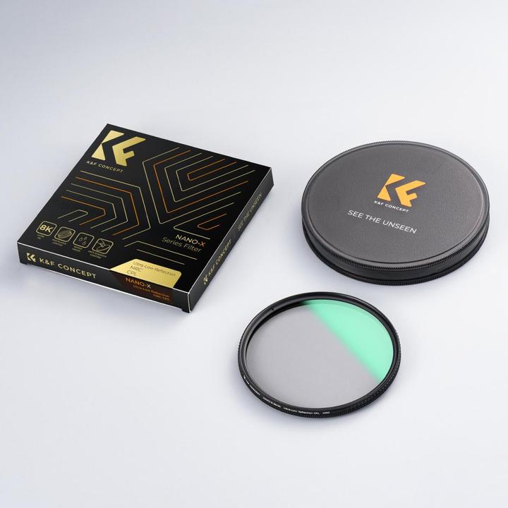Produktbild K&F Concept 58MM Ultra Low Refl. CPL Filter Super Slim Green Coated, HD, Waterproof, AntiScratch (Nano-X Series)