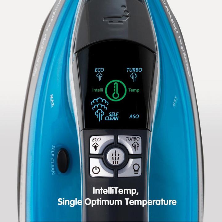 Image du produit Morphy Richards Saturn Steam Intellitemp Dry & Steam iron Plaque de base en céramique Black, Blue, Grey (2400 W)