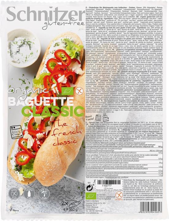 Immagine prodotto Schnitzer Baguette di mais biologica senza glutine (360 g)