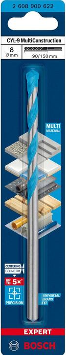 Image du produit Bosch Professional Zubehör Foret Expert CYL-9 MultiConstruction, 8 x 90 x 150 mm, d 7,2 mm (8 millimètres)