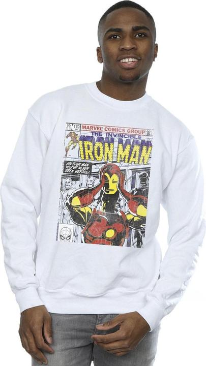 Actual product image Mens Iron Man Head Gear Off Sweatshirt (XL)