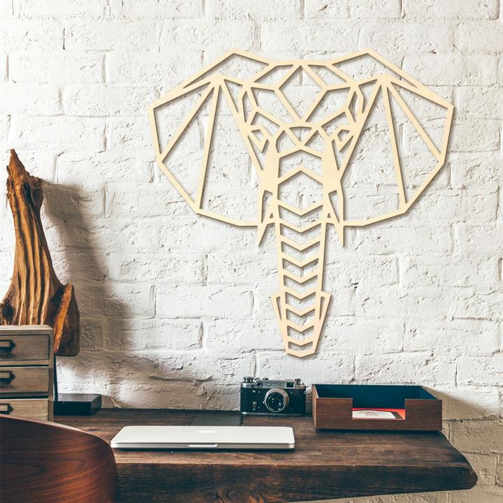 Image du produit Trenddeko Tête d'éléphant en origami (20 x 20 cm)