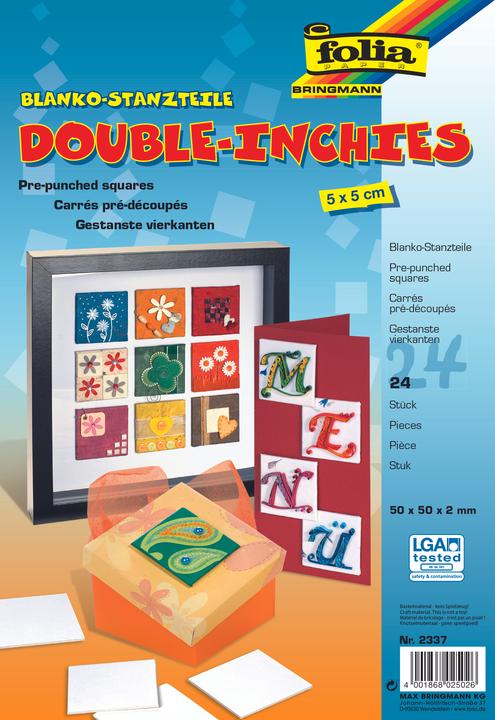 Actual product image Folia Blank punched parts "Double Inchies", 50 x 50 mm, white