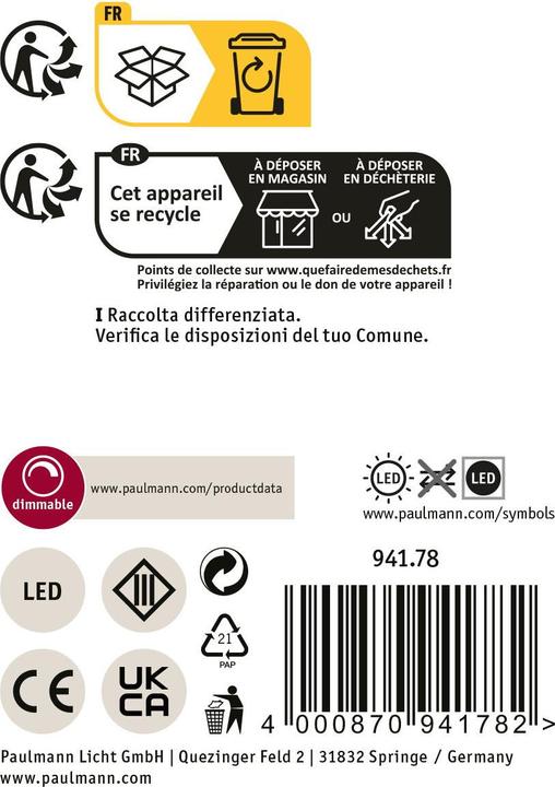 Image du produit Paulmann Globe terrestre Plug&Shine (575 lm, IP67)