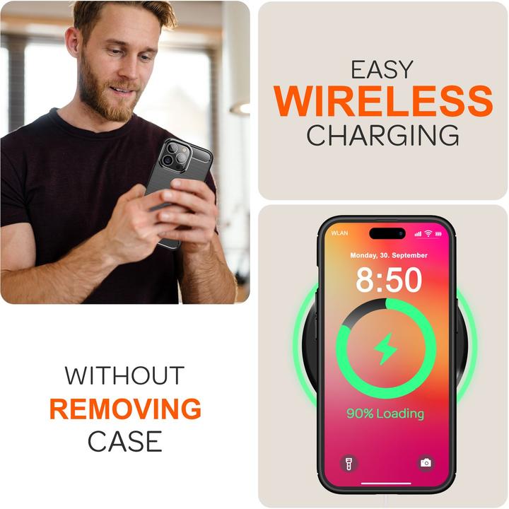 Actual product image Nalia Carbon look silicone cover (Apple iPhone 16 Pro Max)