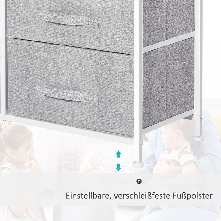 Immagine prodotto Homcom Cassettone in tessuto con 5 cassetti in tessuto (83 x 29 x 77 cm)