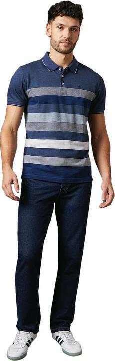 Actual product image Universal Textiles Mens Oakland Stripe Polo Shirt (L)