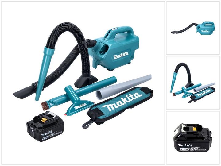 Actual product image Makita DCL 184 T1 Battery hoover 18 V 54 mbar 0.5 l + 1x battery 5.0 Ah - without charger