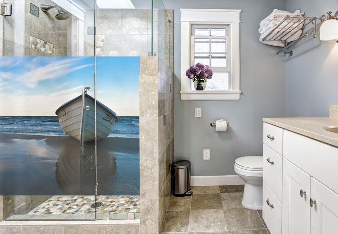 Image du produit Trenddeko Bateau solitaire sur la rive (70 x 70 cm)