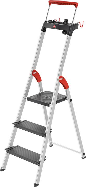 Actual product image Hailo L100 TopLine, aluminium safety stepladder, 3 steps (Stepladder, 70 cm)