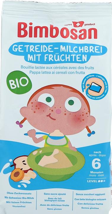 Image du produit Bimbosan Bouillie de lait aux céréales bio et aux fruits (300 g)