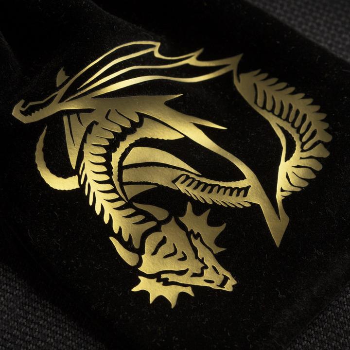 Produktbild Q Workshop BDRA121 - Dragon schwarz & golden Velour, Würfeltasche