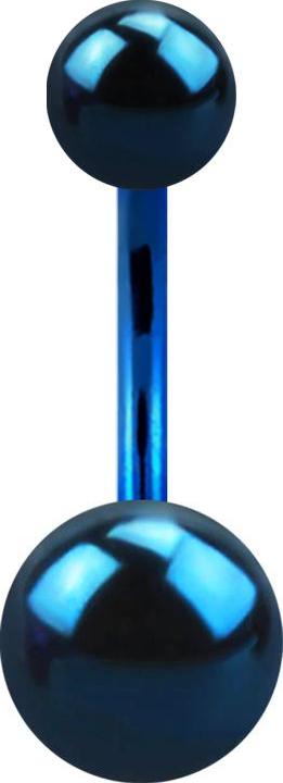 Image du produit Star Piercing Banane bleu foncé avec deux boules (Acier chirurgical 316L)