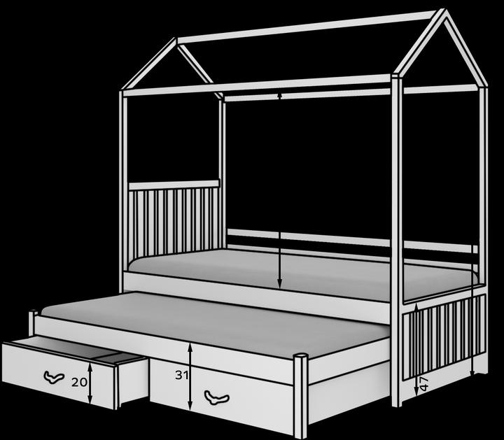 Produktbild ADRK Furniture Hausbett mit JONASZEK 180x80 Matratzen (180 x 80 cm)