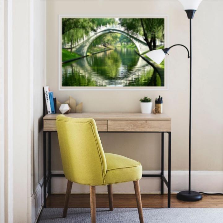 Produktbild Trenddeko Brücke am Fluss (100 x 70 cm)