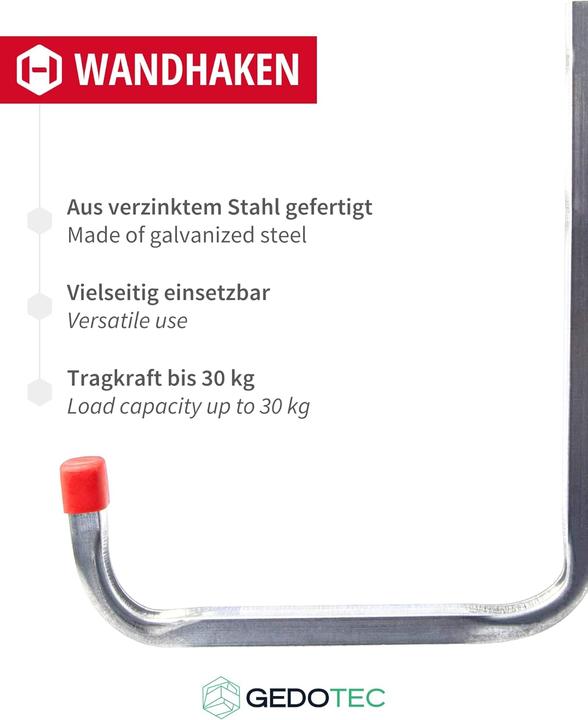 Produktbild Gedotec 4-teiliges Wandhaken-Set