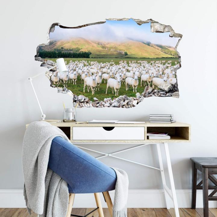 Produktbild Trenddeko 3D - Schafherde in Neuseeland (40 x 24 cm)