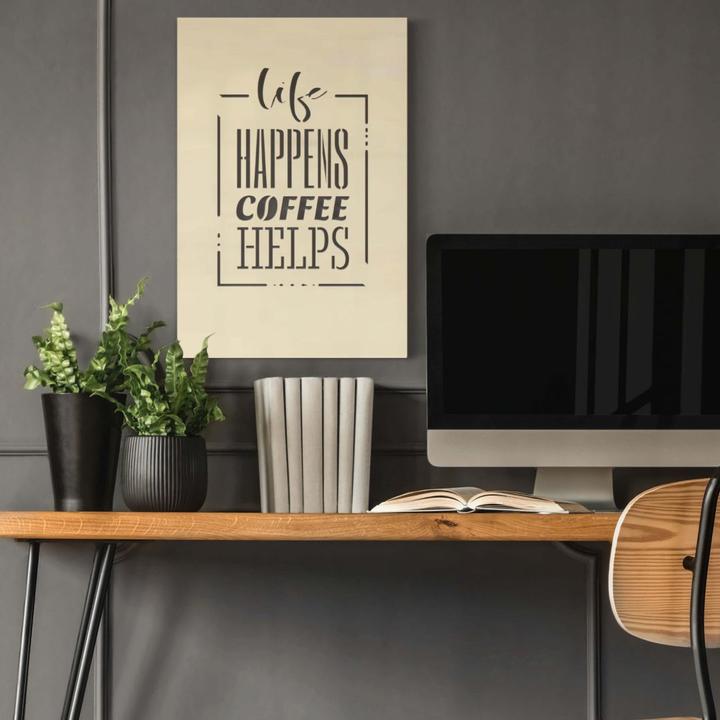 Actual product image Trenddeko Life happens coffee helps (20 x 30 cm, 40 x 60 cm, 30 x 45 cm)