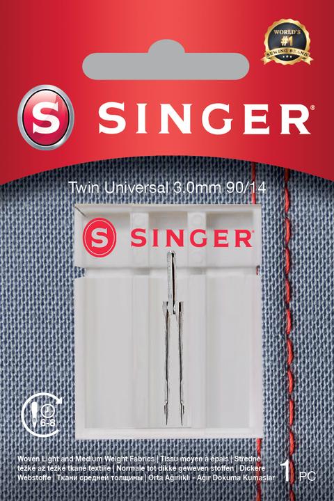 Actual product image Singer TWIN sewing machine needle, 3mm, 90/14
