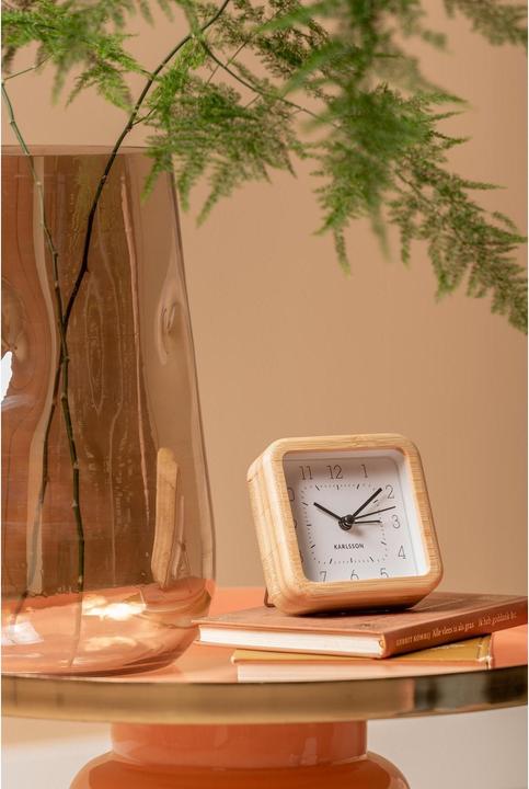 Actual product image Karlsson Classic alarm clock Neat Square bamboo / white