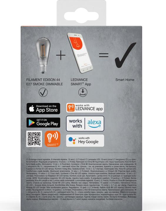 Produktbild Ledvance Smart+ Wifi Filament Edison (E27, 6 W, 540 lm, 4 x, F)