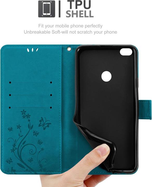 Productafbeelding Cadorabo Bloemen Boekomslag (Huawei P8 Lite (2017))