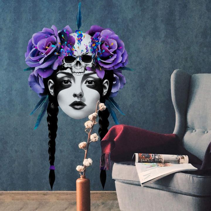 Produktbild Trenddeko New Way Warrior - Totenschädel (108 x 180 cm)
