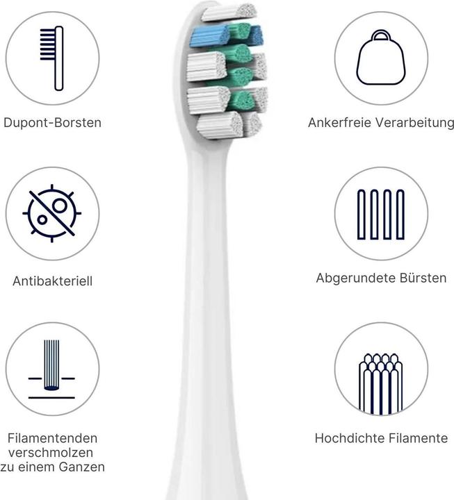 Produktbild Hermex Zahnbürstenkopf Alternative Ersatzbürsten zu Philips Sonicare W2 (8 x)