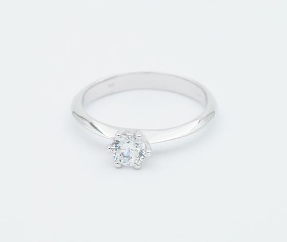 Image du produit Natsumi Schmuck Bague Solitaire en or blanc 18C/750 avec zirconium (53, Or 750/18 K)