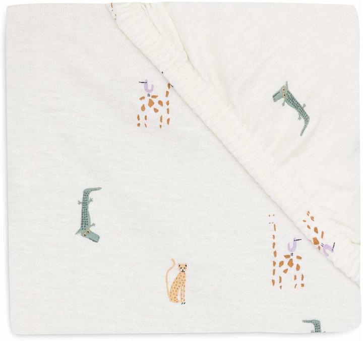 Image du produit Jollein Drap-housse Jungle Jambo 140 x 70 cm, Blanc (140 x 70 cm)