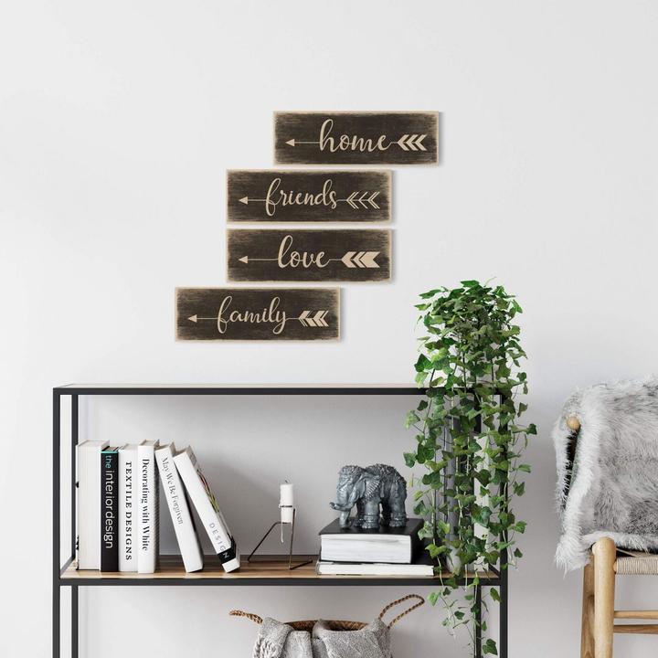 Produktbild Trenddeko Family mit Pfeil (30 x 10 cm)