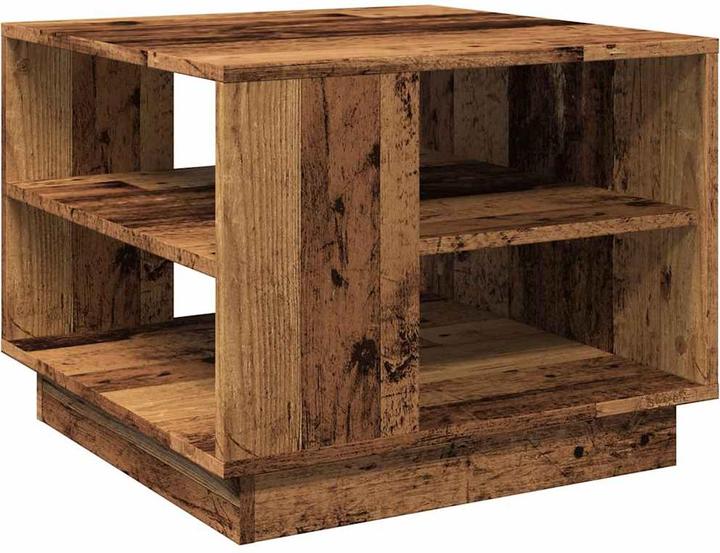 VidaXL Couchtisch Beistelltisch Wohnzimmertisch Kaffeetisch Altholz-Optik (55 x 55 x 42 cm)