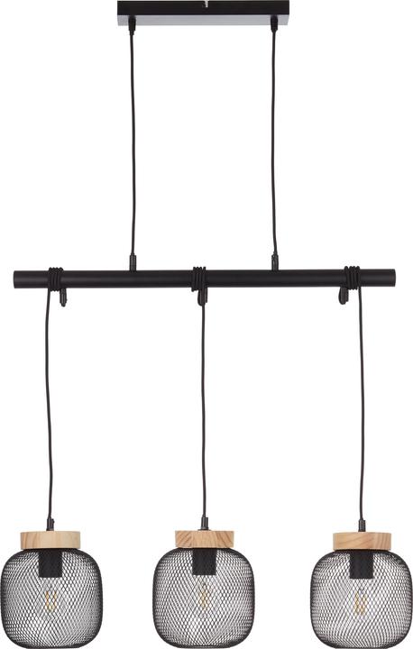 Immagine prodotto Brilliant Lampada a sospensione Beam, H 177 cm, L 68 cm, metallo/legno, nero/marrone (E27)