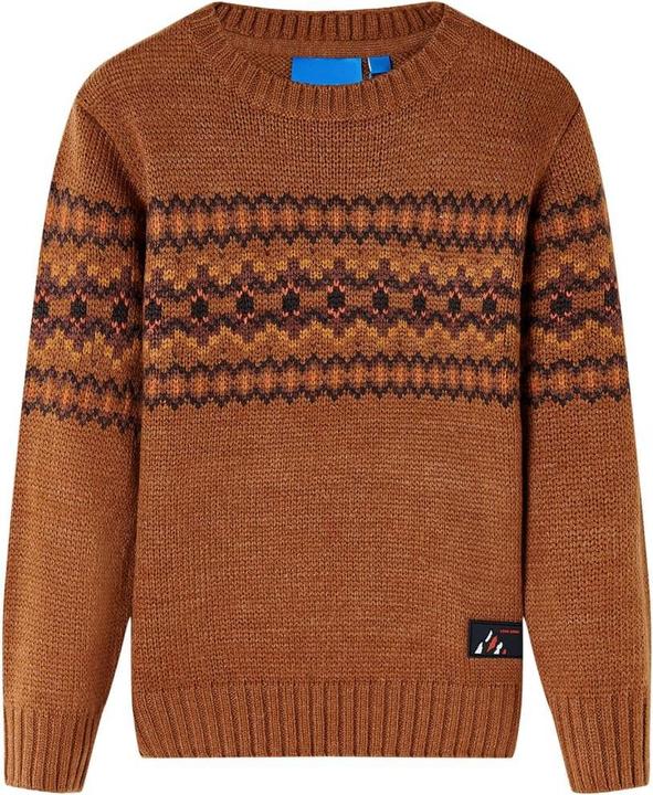 Actual product image VidaXL Children's jumper knitted cognac 116,Material: 100 (116)
