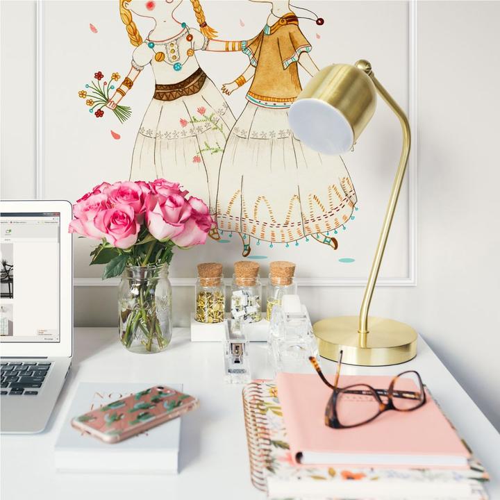 Image du produit Trenddeko Fille hippie (50 x 50 cm)