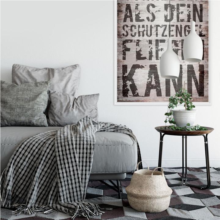 Actual product image Trenddeko Never run faster than your guardian angel can fly (100 x 150 cm)