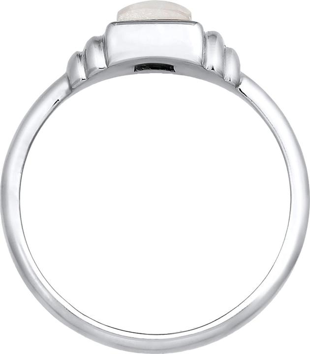 Image du produit Elli PREMIUM Bague Pierre de Lune Carré Vintage 925 Argent (52, Argent 925)