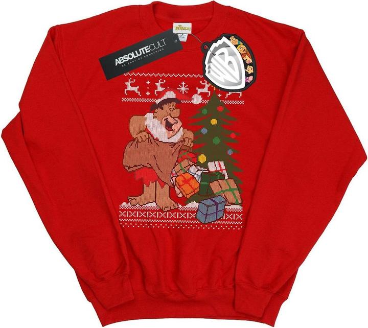 Actual product image The Flintstones Mens Christmas Fair Isle Sweatshirt (M)
