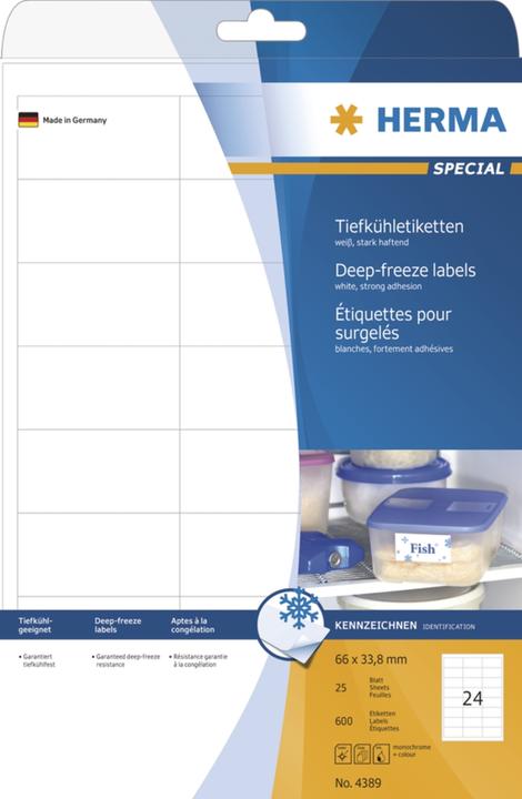 Produktbild HERMA Tiefkühletiketten A4