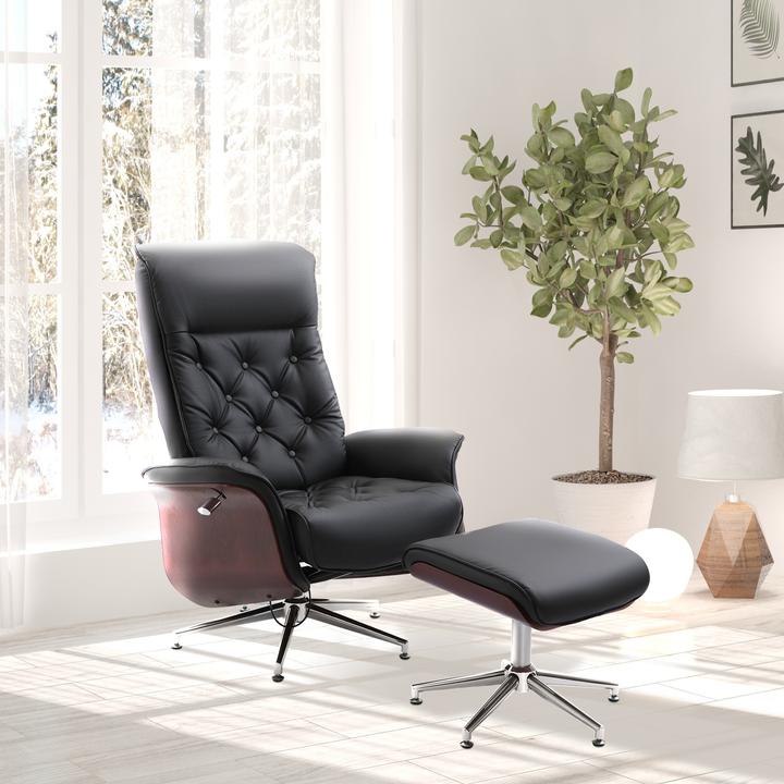 Produktbild Homcom Chesterfield Sessel mit Hocker