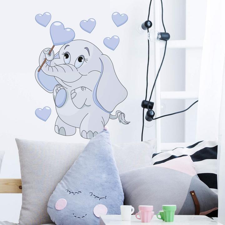 Immagine prodotto Trenddeko Bambino elefante con cuori (90 x 120 cm)