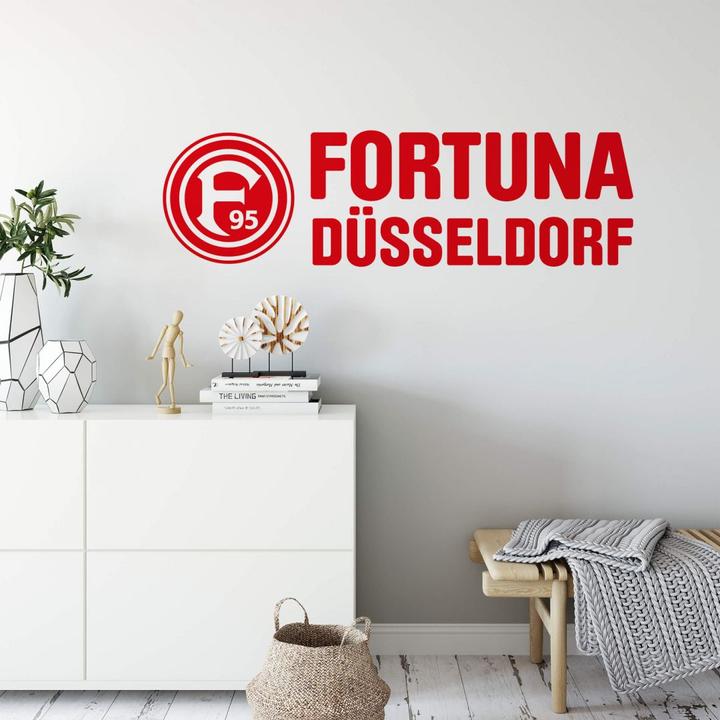 Produktbild Fortuna Düsseldorf Logo mit Schriftzug (60 x 18 cm)