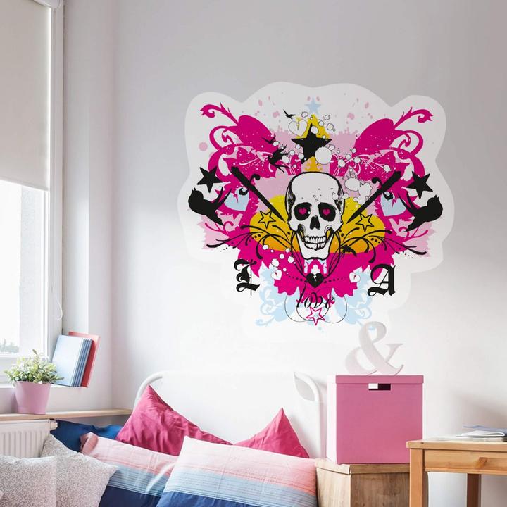 Actual product image LA Ink Skull in color chaos (60 x 56 cm)