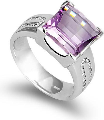 Produktbild Breuning RING - E.AMETHYST/Brill. 0,221 Ct. H/si (59, 750/18 K Gold)